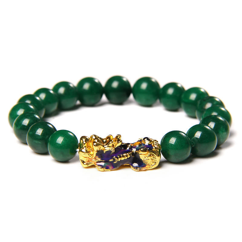 10mm Pixiu Jade Abundance Protection Bracelet