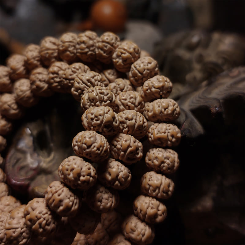 108 Beads Bodhi Seed Quadruple Wrap Bracelet 10mm 11mm