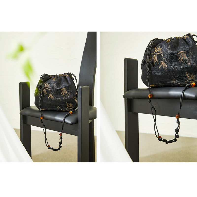 Sac de yoga en acétate à motif feuilles de bambou | Léger et écologique