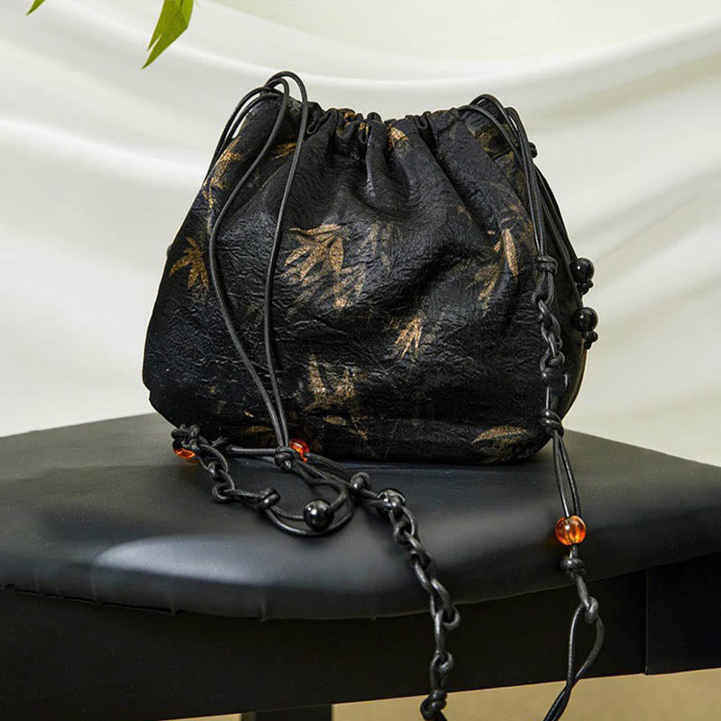 Sac de yoga en acétate à motif feuilles de bambou | Léger et écologique