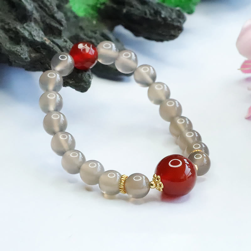 8mm Gray Chalcedony Harmony Spiritual Bracelet