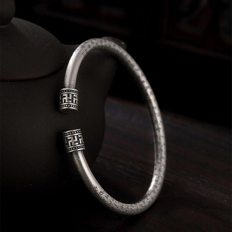White Copper Adjustable Spiritual Bracelet for Luck & Balance