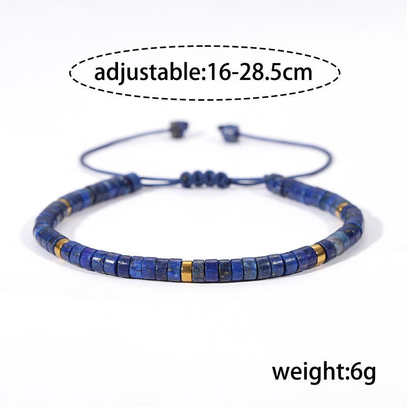 Bracelet spirituel réglable en lazurite de 4 mm pour un équilibre positif