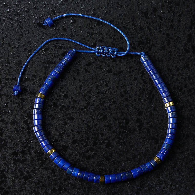 Bracelet spirituel réglable en lazurite de 4 mm pour un équilibre positif