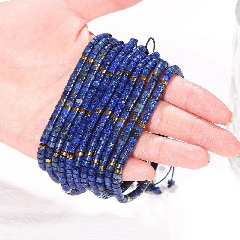 Bracelet spirituel réglable en lazurite de 4 mm pour un équilibre positif