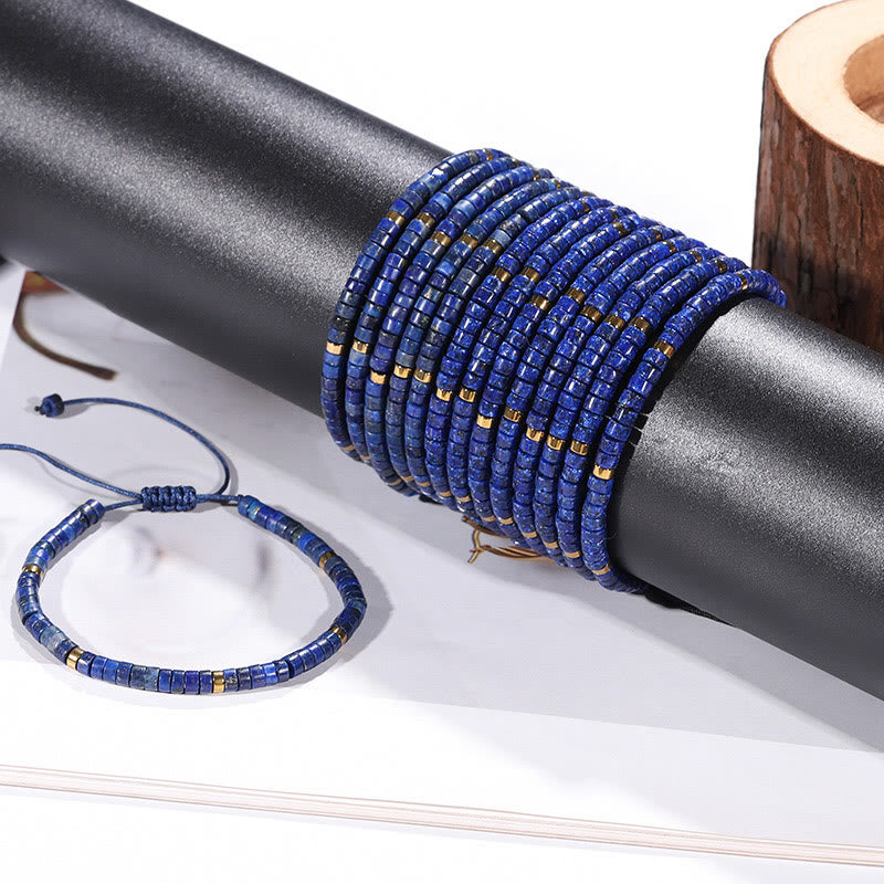 Bracelet spirituel réglable en lazurite de 4 mm pour un équilibre positif