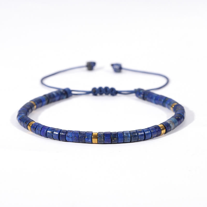 Bracelet spirituel réglable en lazurite de 4 mm pour un équilibre positif