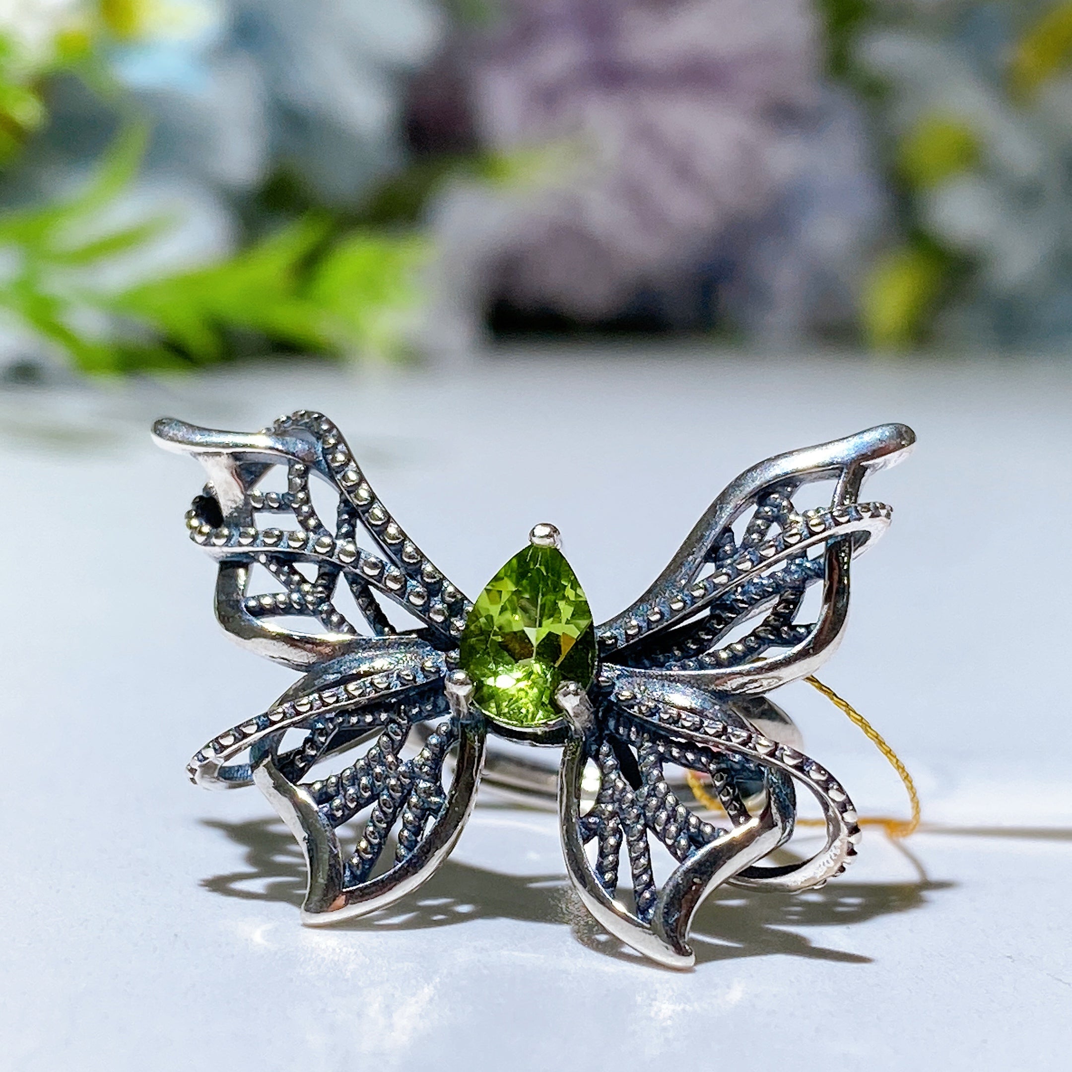 Bague de guérison ajustable en cristal d'améthyste pour femme