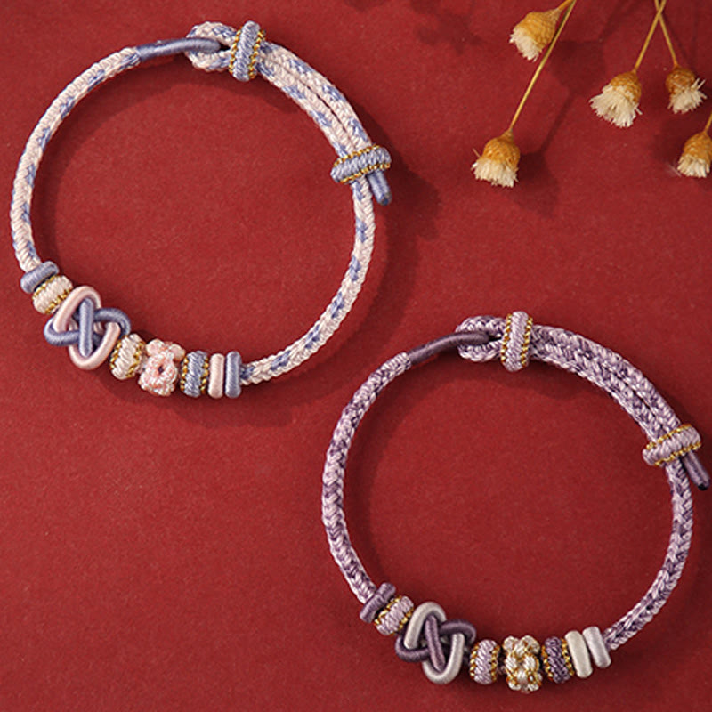 Bracelet réglable avec nœud de paix coloré pour la protection et la chance