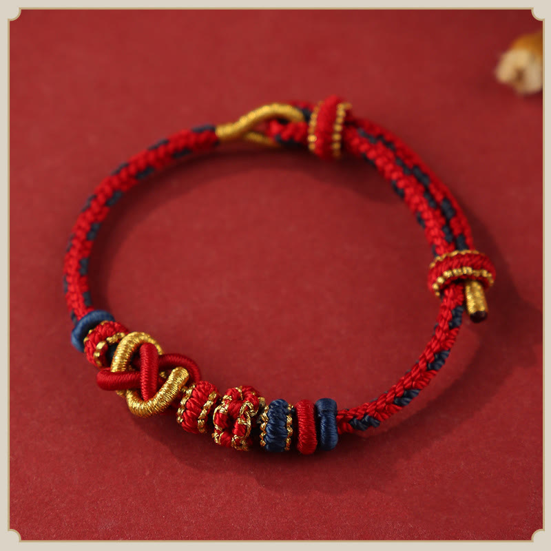 Bracelet réglable avec nœud de paix coloré pour la protection et la chance