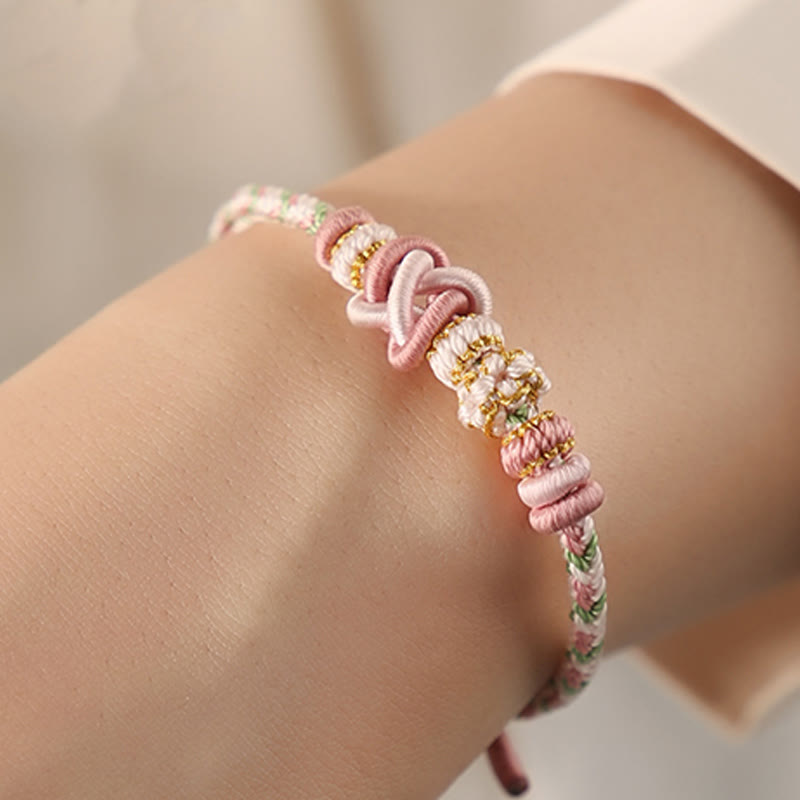 Bracelet réglable avec nœud de paix coloré pour la protection et la chance