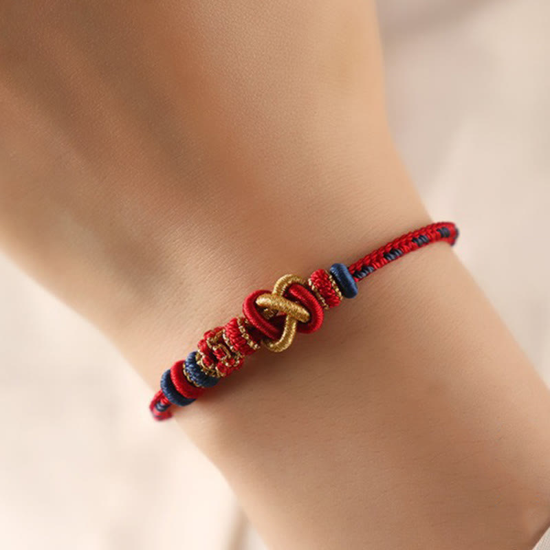Bracelet réglable avec nœud de paix coloré pour la protection et la chance