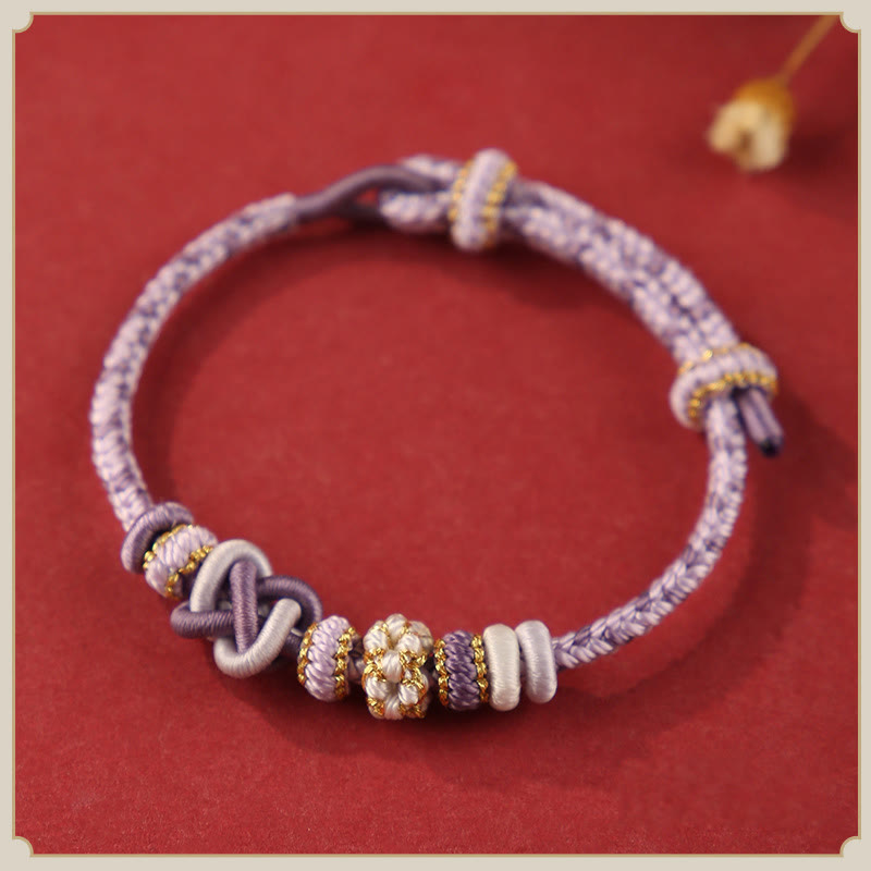 Bracelet réglable avec nœud de paix coloré pour la protection et la chance