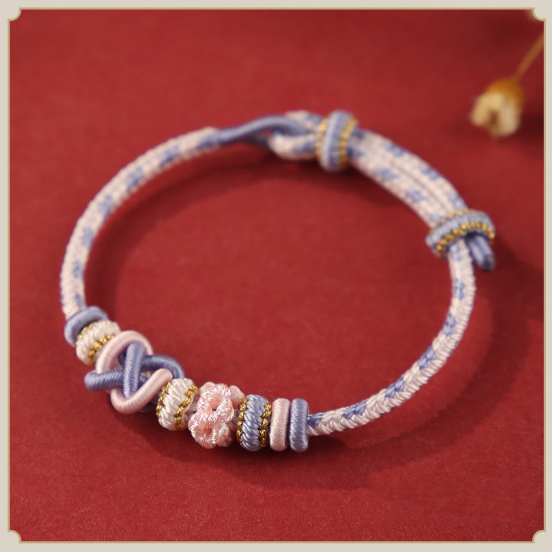 Bracelet réglable avec nœud de paix coloré pour la protection et la chance