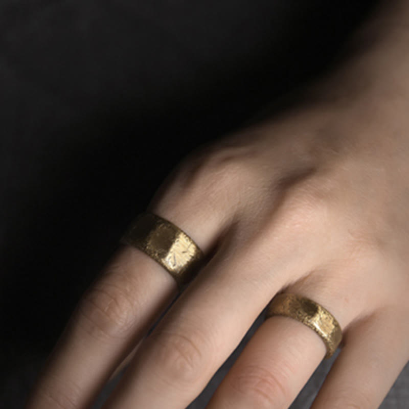 Bague de richesse ajustable en cuivre et laiton | Guérison spirituelle et chance
