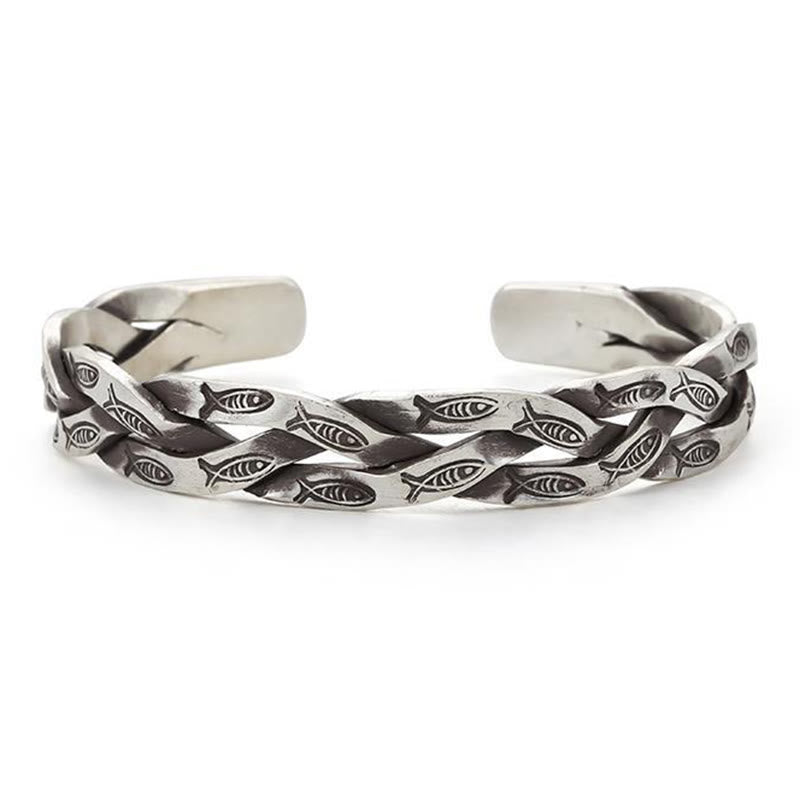 Bracelet réglable en cuivre avec poisson koï, porte-bonheur et prospérité