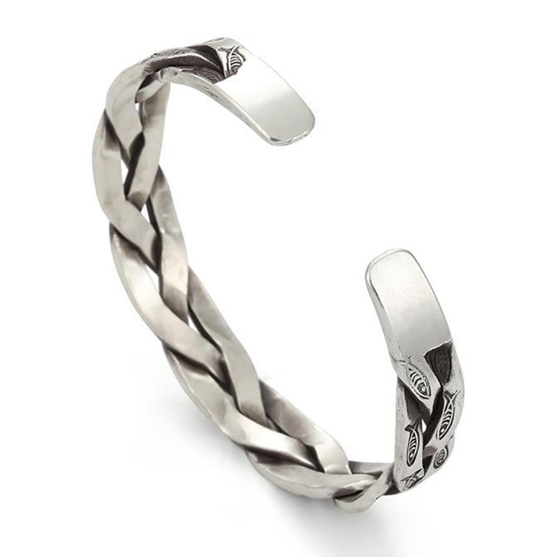 Bracelet réglable en cuivre avec poisson koï, porte-bonheur et prospérité