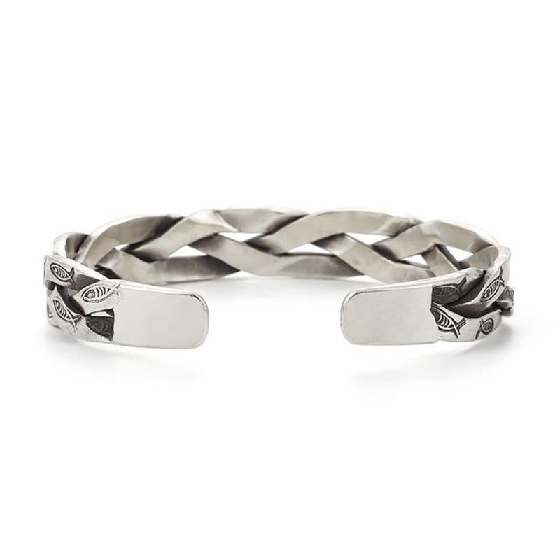 Bracelet réglable en cuivre avec poisson koï, porte-bonheur et prospérité