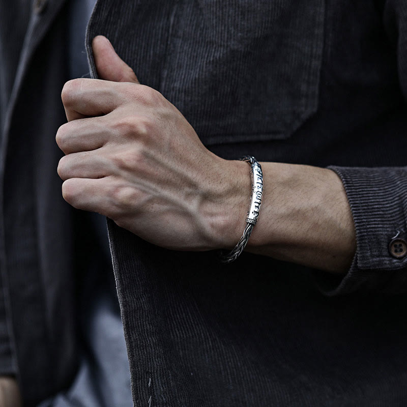 Bracelet manchette réglable en cuivre Om Mani Padme Hum Focus