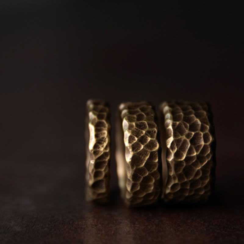 Bague porte-bonheur tibétaine réglable en cuivre pour une énergie positive