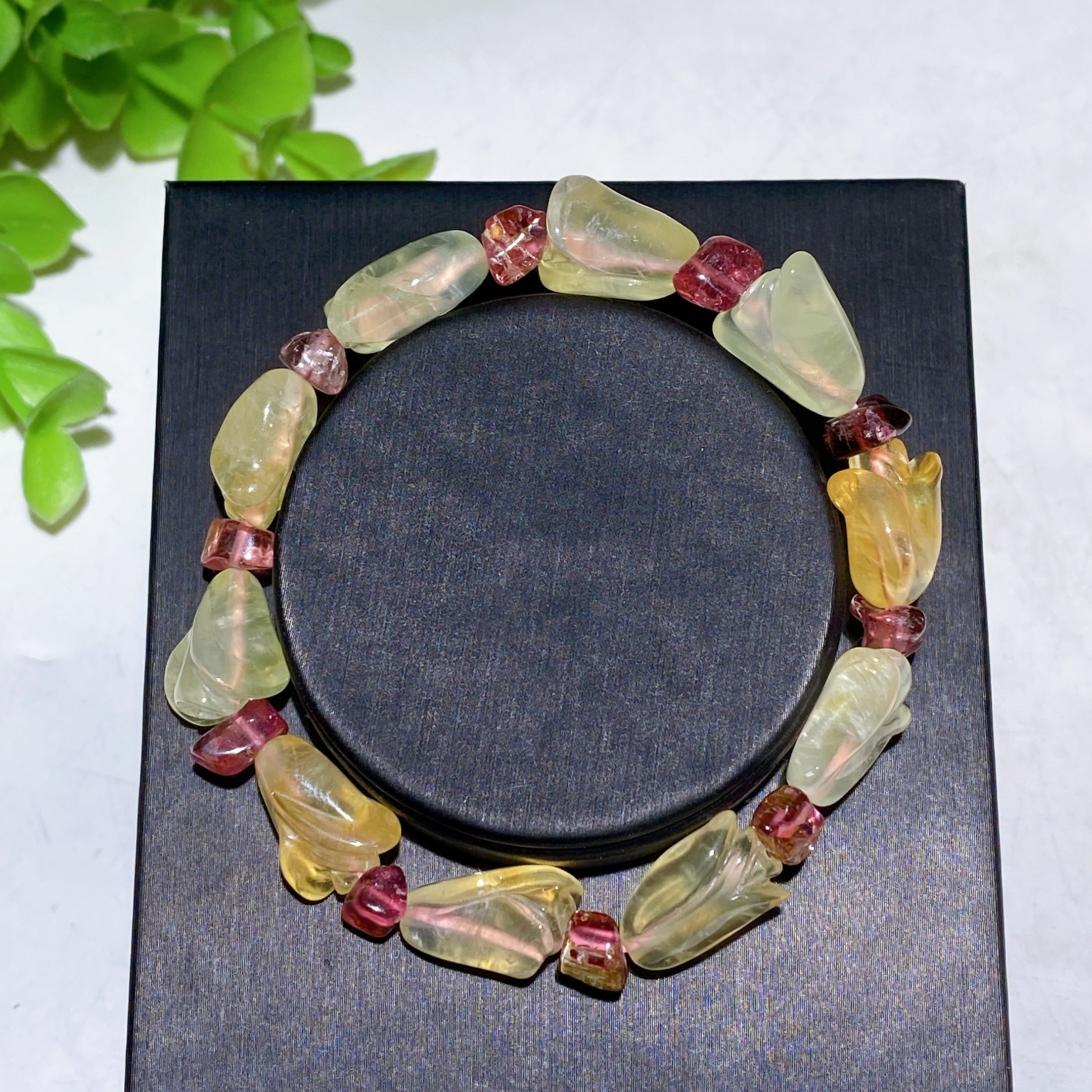 Bracelet de guérison réglable en cristal avec pierres précieuses naturelles