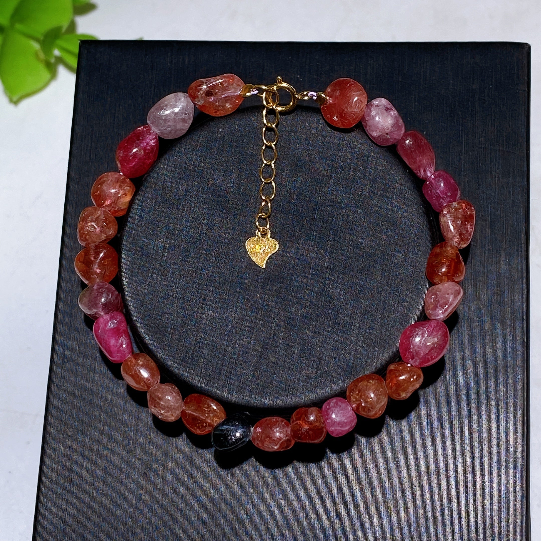 Bracelet de guérison réglable en cristal avec pierres précieuses naturelles