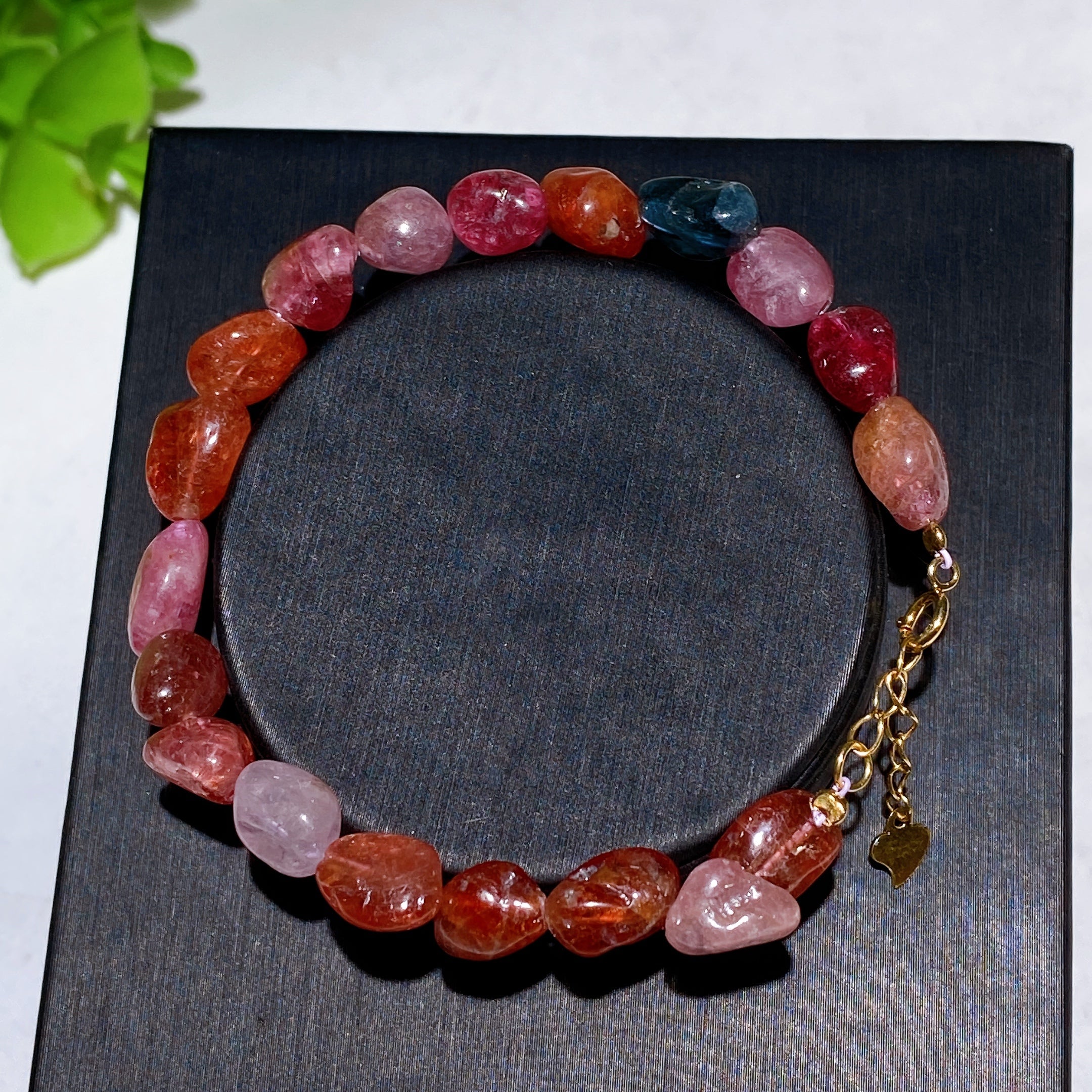 Bracelet de guérison réglable en cristal avec pierres précieuses naturelles