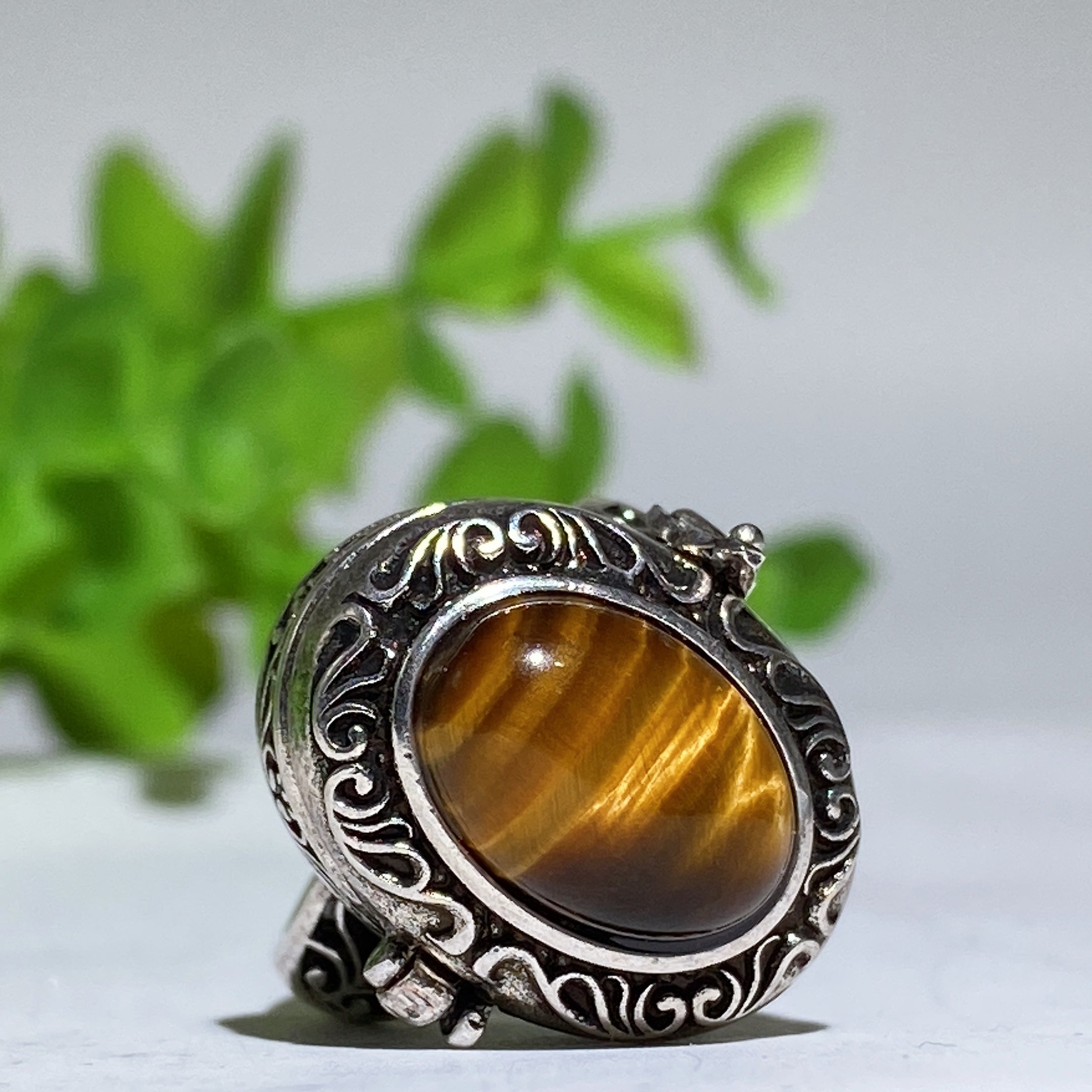 Adjustable Crystal Healing Ring With Genuine Gemstones