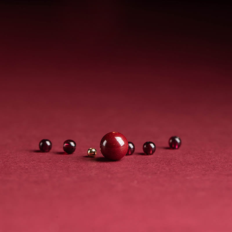 Bague PiXiu réglable en grenat avec Om Mani Padme Hum pour la protection