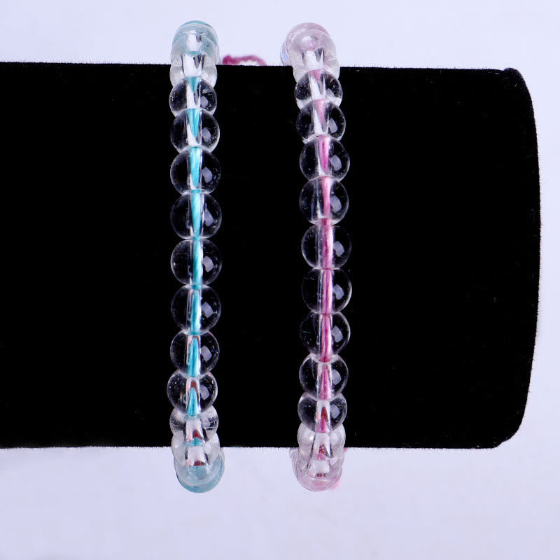 Bracelet spirituel réglable en perles de verre faites à la main