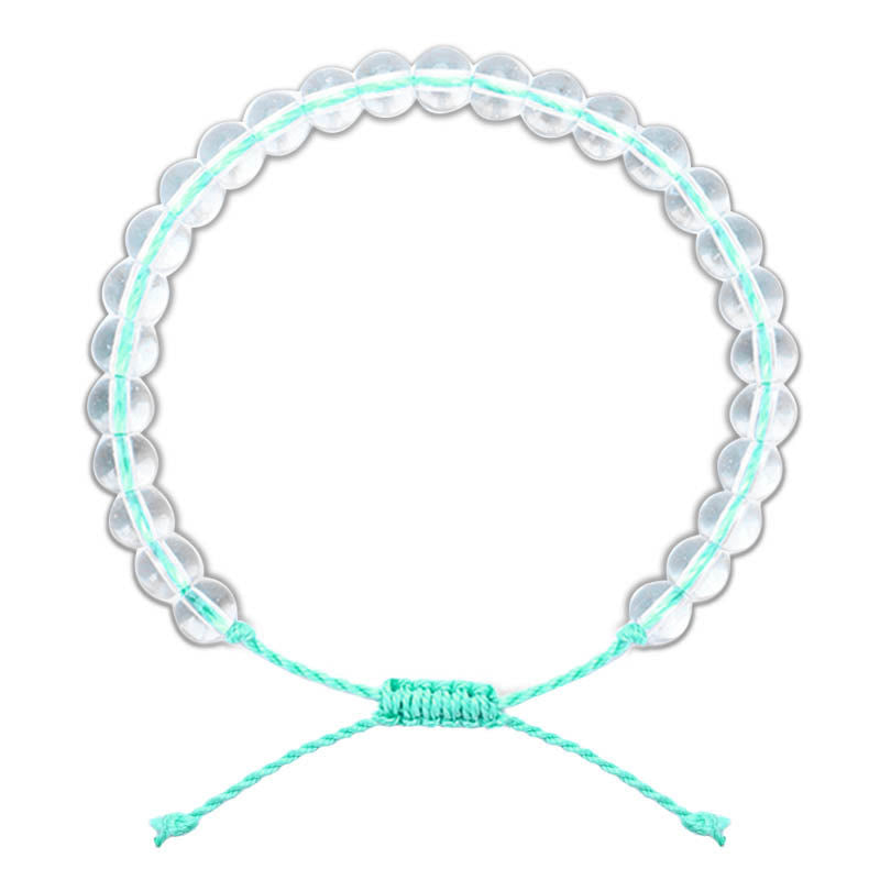 Bracelet spirituel réglable en perles de verre faites à la main