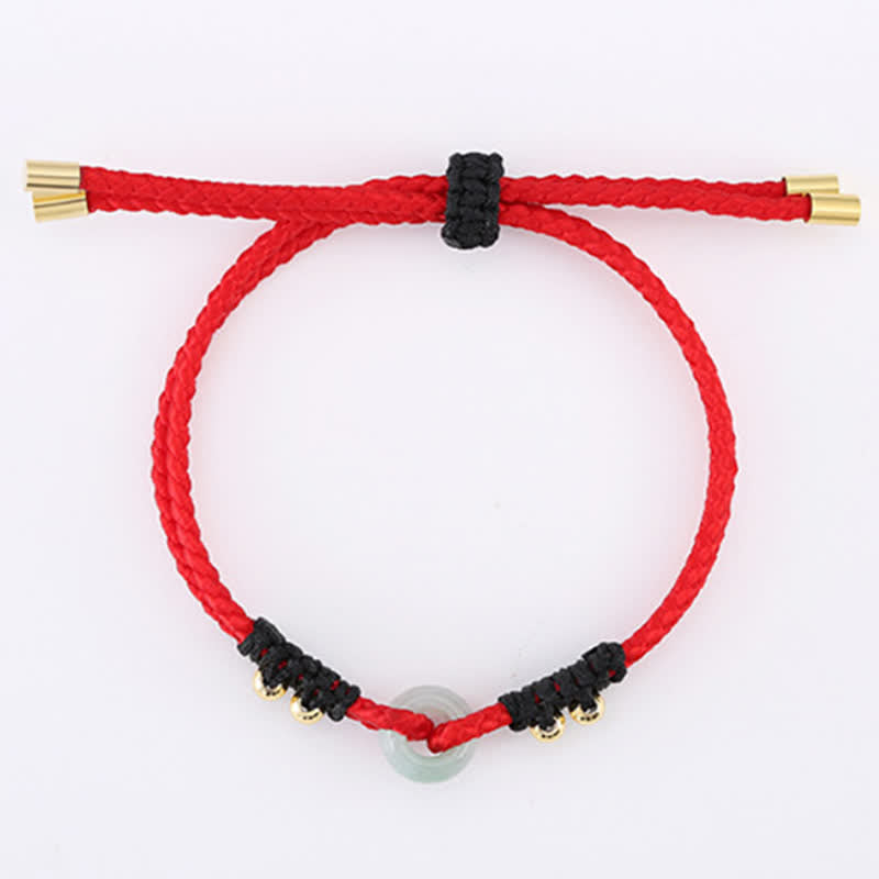 Bracelet en jade réglable avec boucle de paix pour l'abondance