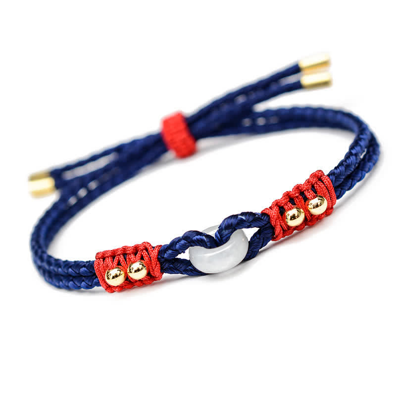 Bracelet en jade réglable avec boucle de paix pour l'abondance