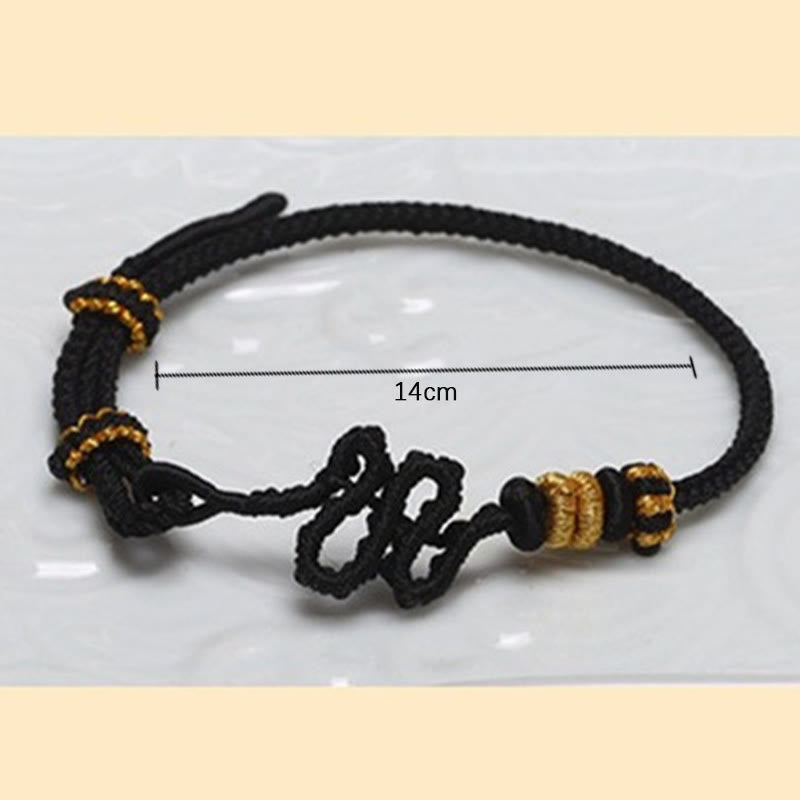 Bracelet de protection réglable en corde rouge avec nœud de serpent