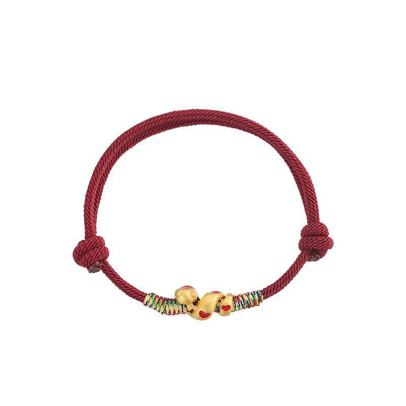 Bracelet de protection serpent réglable en alliage de cuivre avec cordon rouge