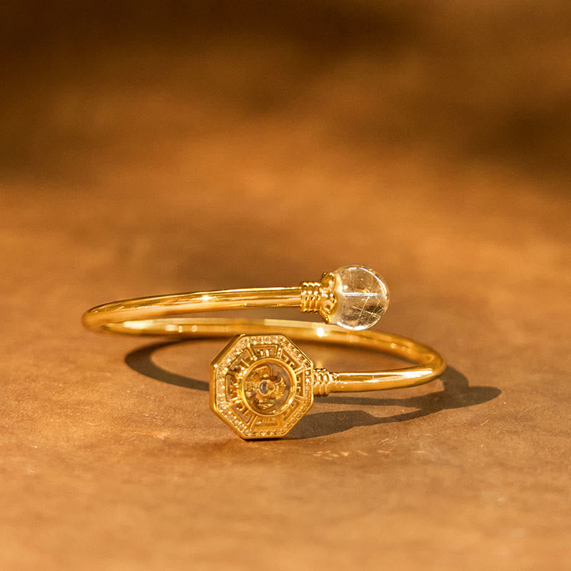 Bracelet réglable en quartz rutile « Moulin à vent »