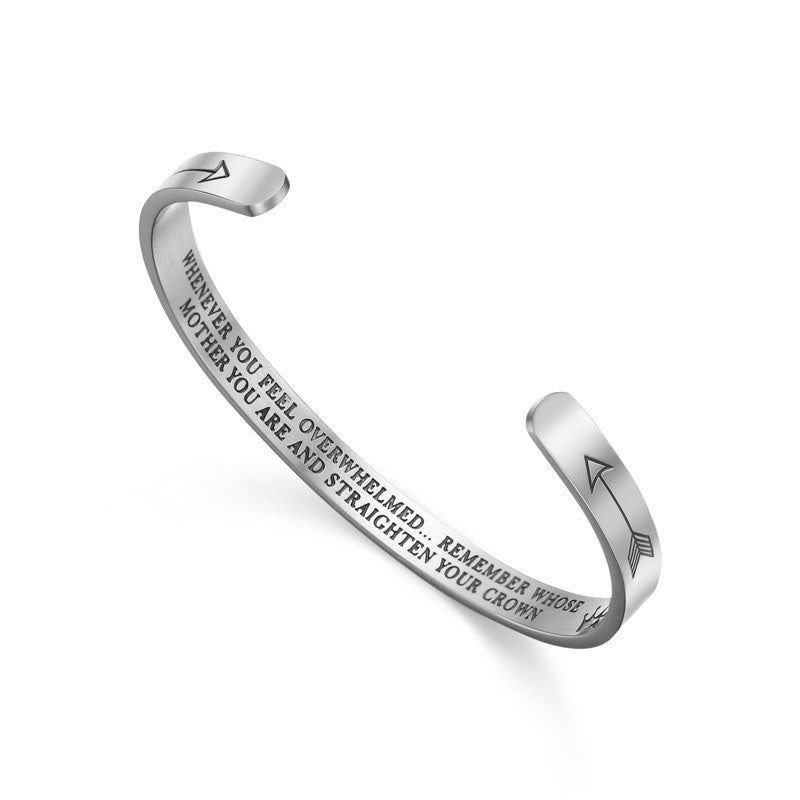 Bracelet réglable en acier inoxydable avec gravure personnalisée
