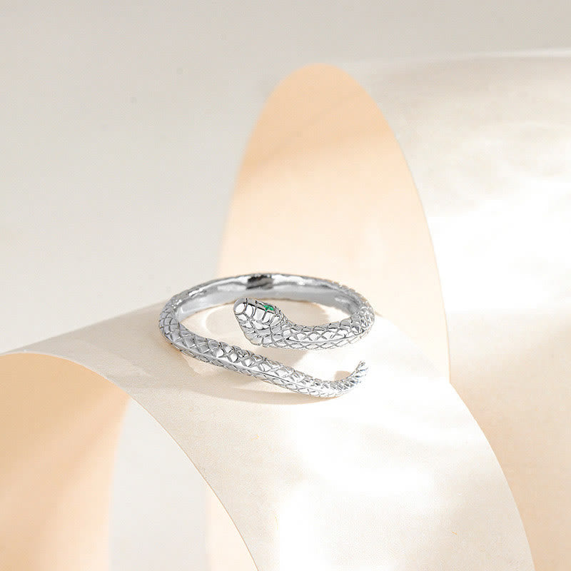 Bague serpent réglable en argent sterling