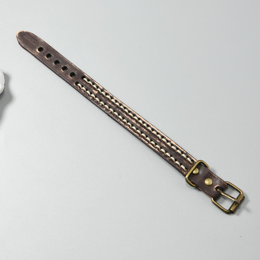 Bracelet réglable en cuir vintage avec force spirituelle
