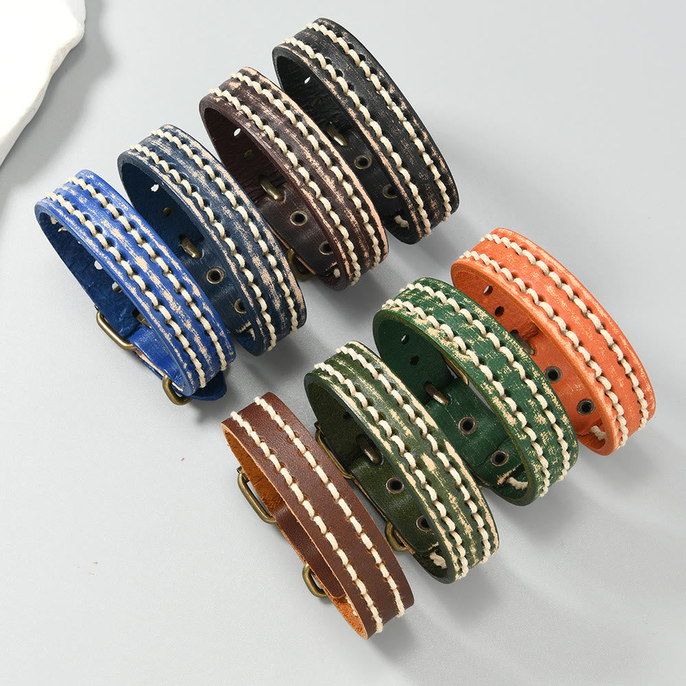 Bracelet réglable en cuir vintage avec force spirituelle