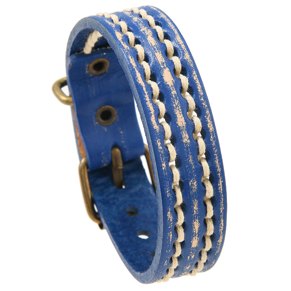 Bracelet réglable en cuir vintage avec force spirituelle