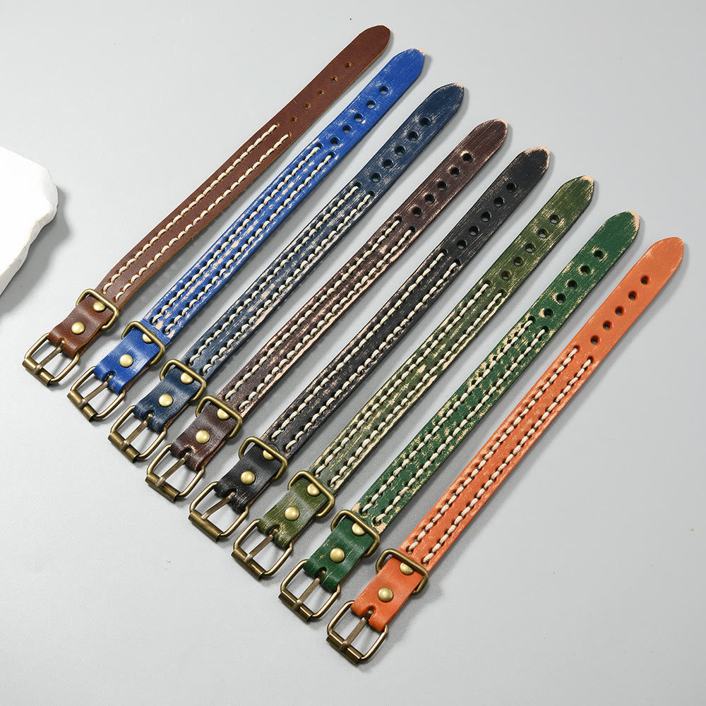 Bracelet réglable en cuir vintage avec force spirituelle