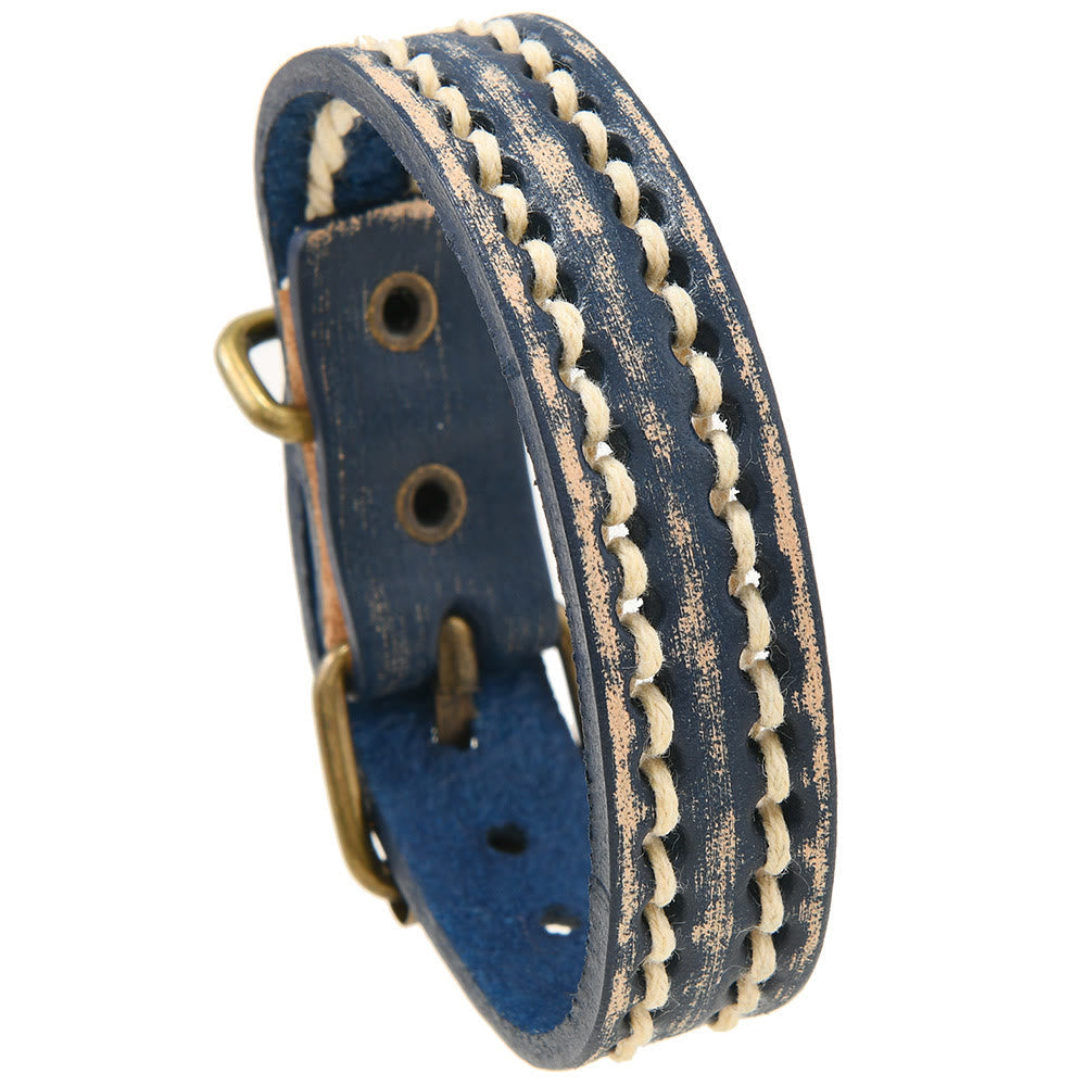 Bracelet réglable en cuir vintage avec force spirituelle