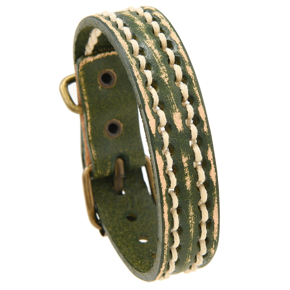 Bracelet réglable en cuir vintage avec force spirituelle