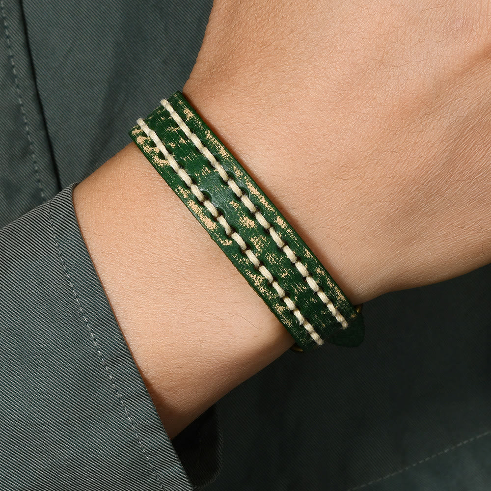 Bracelet réglable en cuir vintage avec force spirituelle