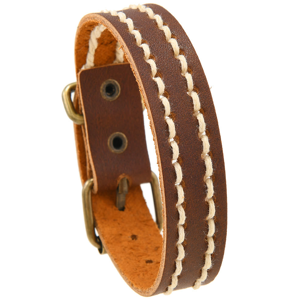 Bracelet réglable en cuir vintage avec force spirituelle