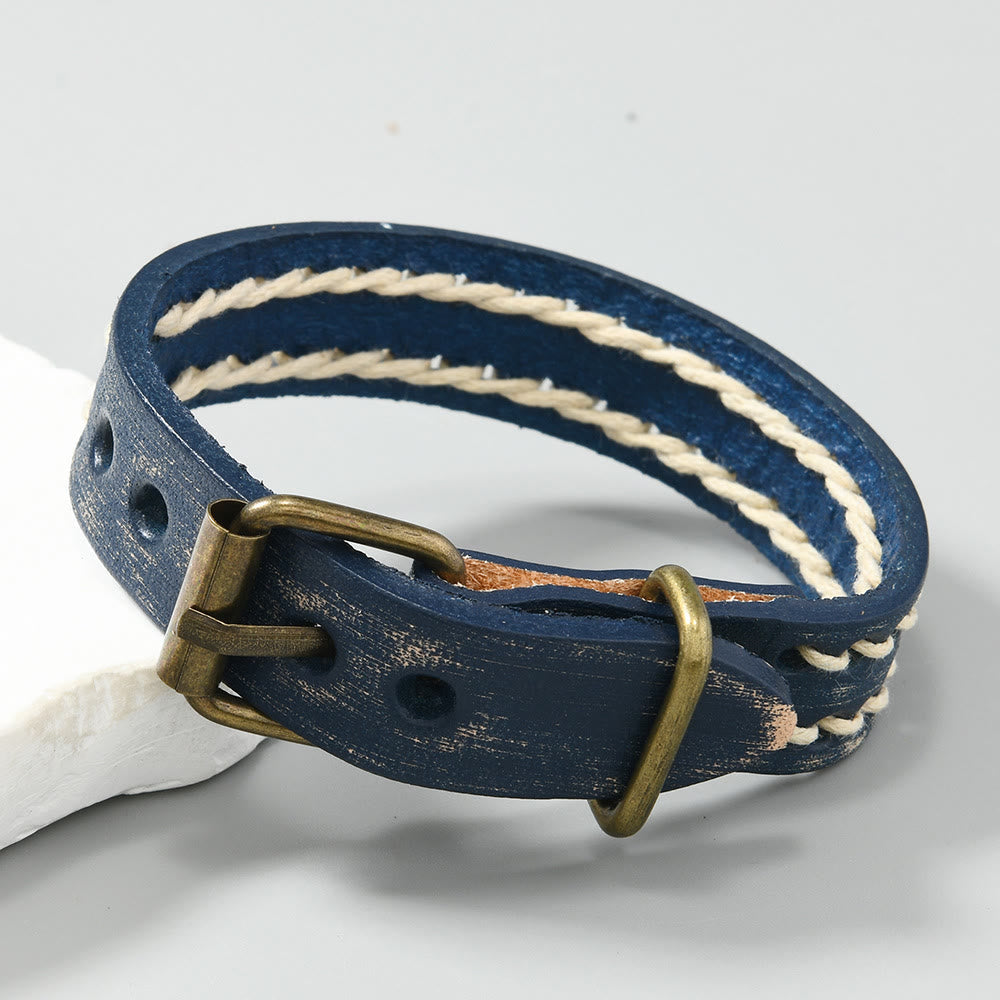 Bracelet réglable en cuir vintage avec force spirituelle