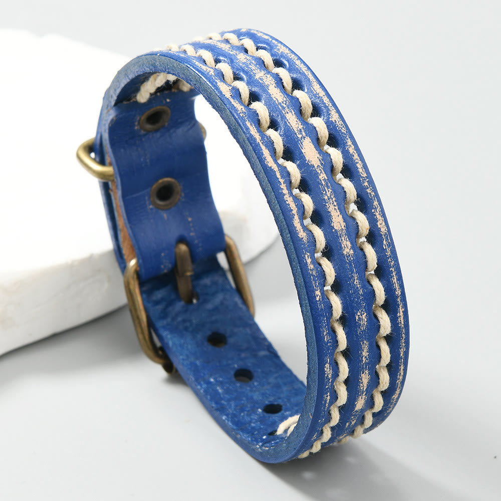 Bracelet réglable en cuir vintage avec force spirituelle