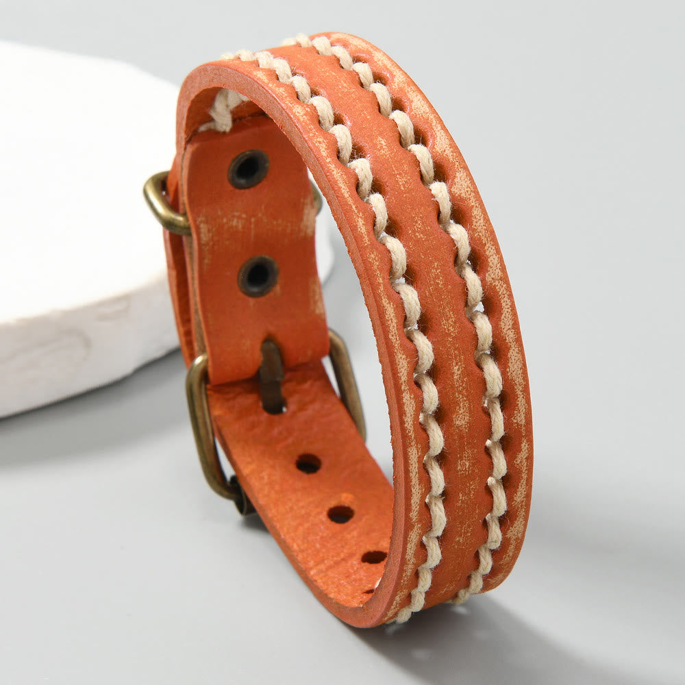 Bracelet réglable en cuir vintage avec force spirituelle