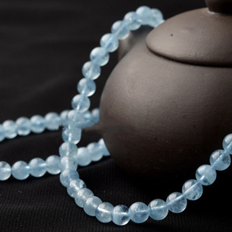 6mm Aquamarine Bracelet for Peace and Emotional Healing